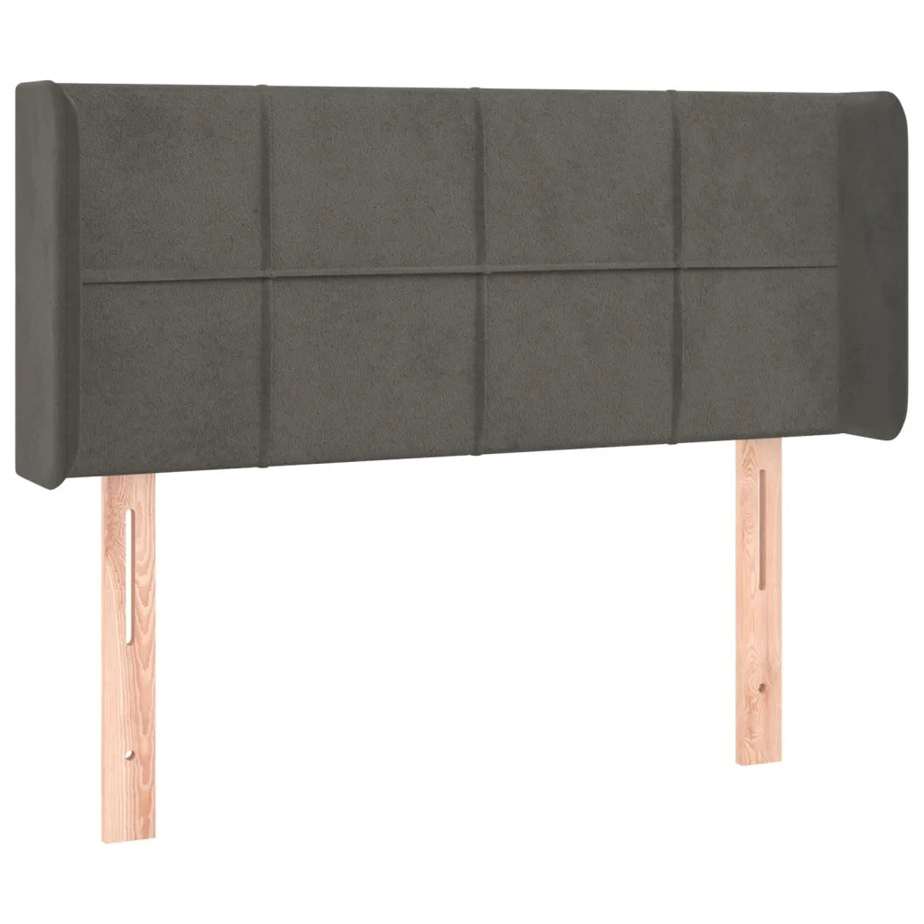 Testiera ad Orecchio-Testata con Orecchie Grigio Scuro 103x16x78/88 cm in Velluto 152802