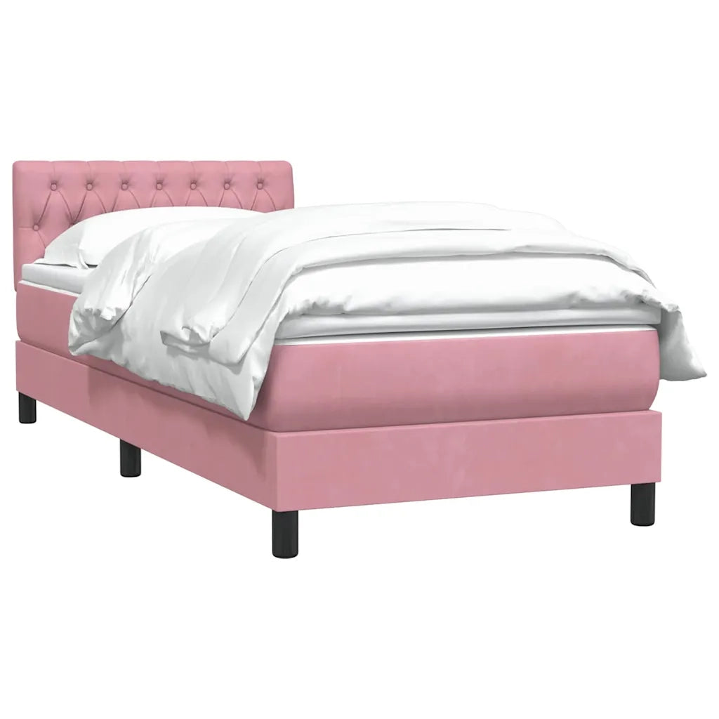 Giroletto a Molle con Materasso Rosa 90x210 cm Velluto 3316484