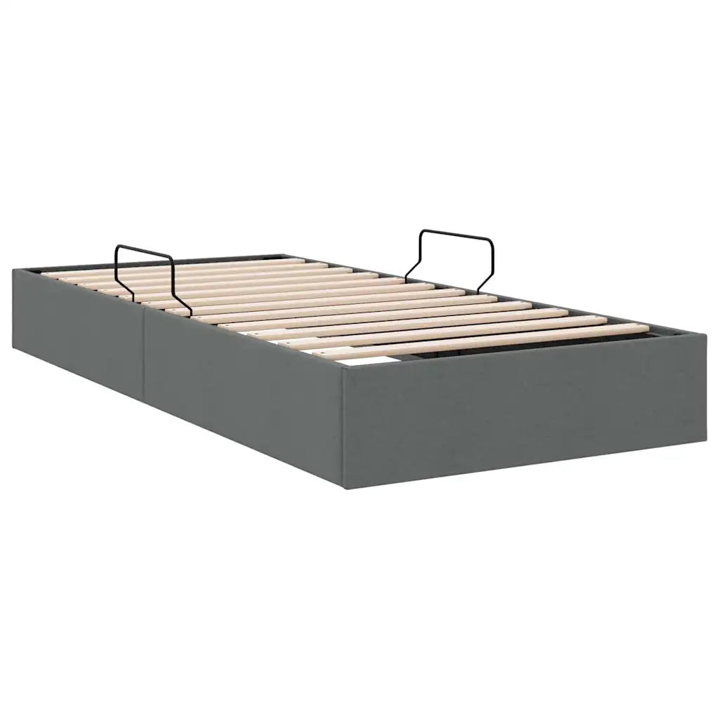 Letto con Contenitore Grigio Scuro 100 x 190 cm Tessuto 3370053
