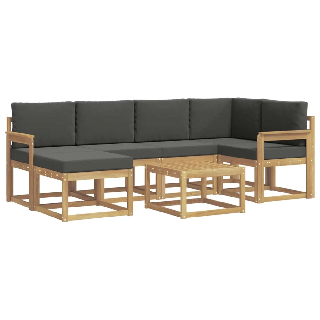 Set di divani da esterno 7 pz Bianco e Antracite 3387901