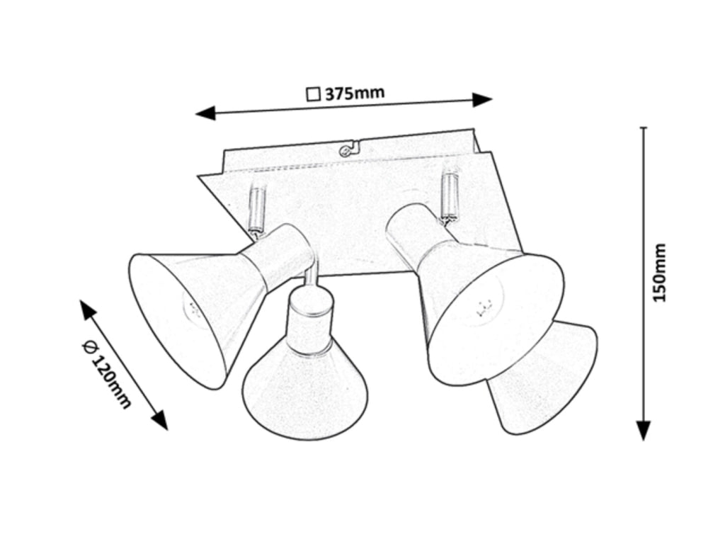Faretto da soffitto Alvaro nero/oro opaco 4xE14 Rabalux