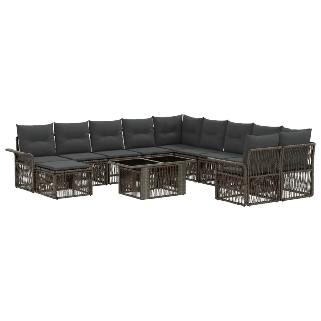 Set Divano da Giardino 12 pz Grigio e Grigio Scuro polyrattan 3436733
