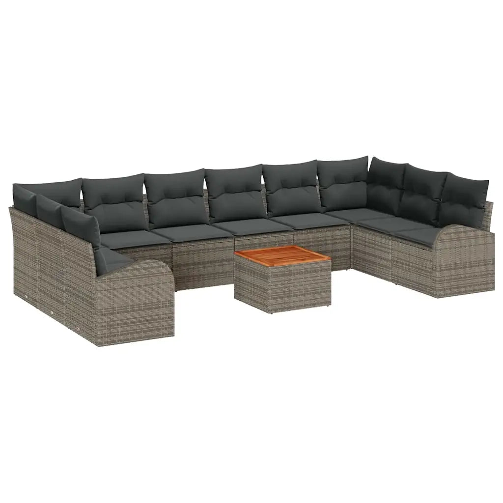 Set Divano da Giardino 11 pcs Grigio polyrattan 3356298