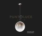 SOSPENSIONE OTTONE SAT. 1 LUCE VETRO GRANDE BRONZO 1194OS-S30-BR