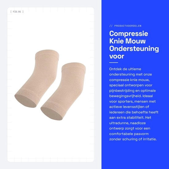 Supporto per Ginocchia per Riduzione del Dolore - Compressione - 2 Pezzi