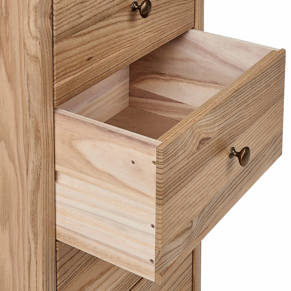 Cassettiera rustica a 5 ripiani in legno chiaro stile rustico