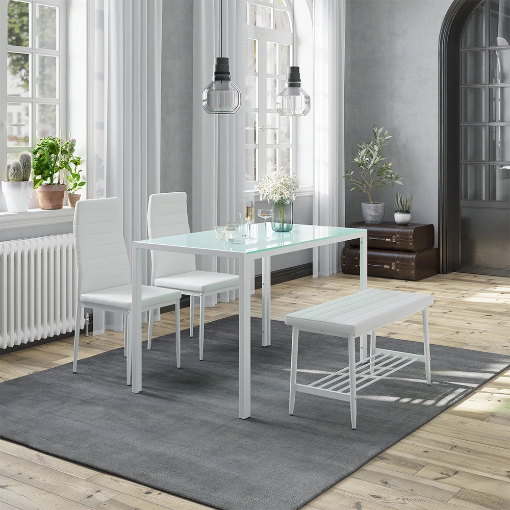 Vicco Panca e sedia Bianco 85 x 46.5 cm Set da 3 pezzi