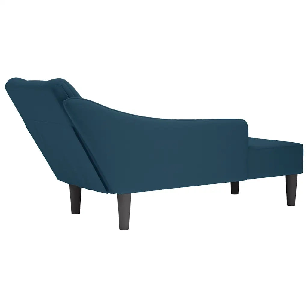 Sdraio con Bracciolo Destro in Velluto Blu 4009791
