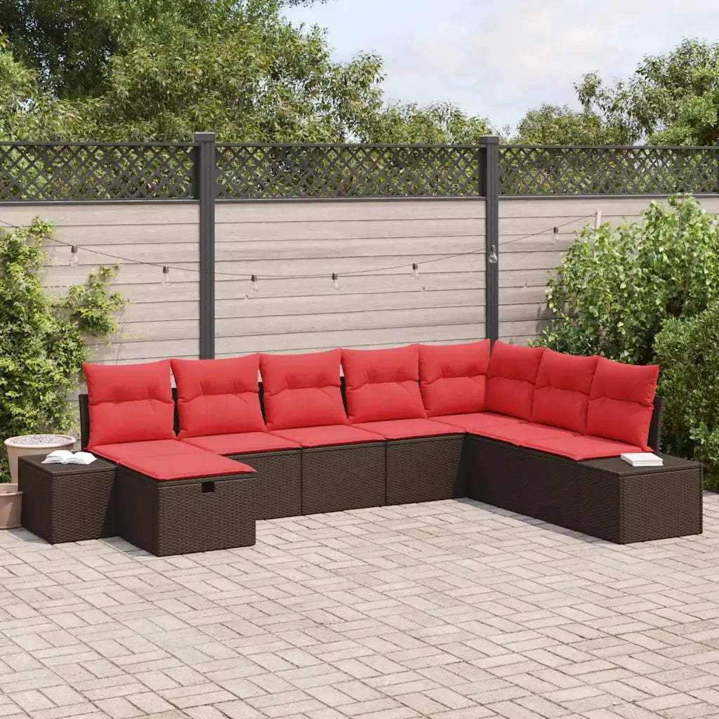 Set Divano da Giardino 8 pz Marrone polyrattan 3360765