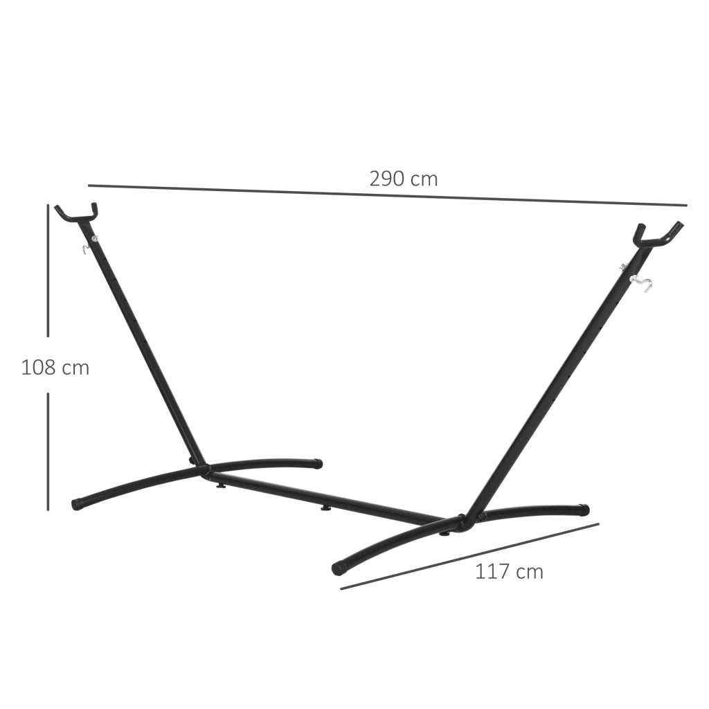 Supporto per amaca in metallo ¨C Zephmum ¨C Nero, regolabile in altezza, 280x117x110 cm
