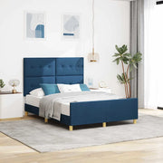 Struttura del letto con testiera Blu 140 x 190 cm Tessuto