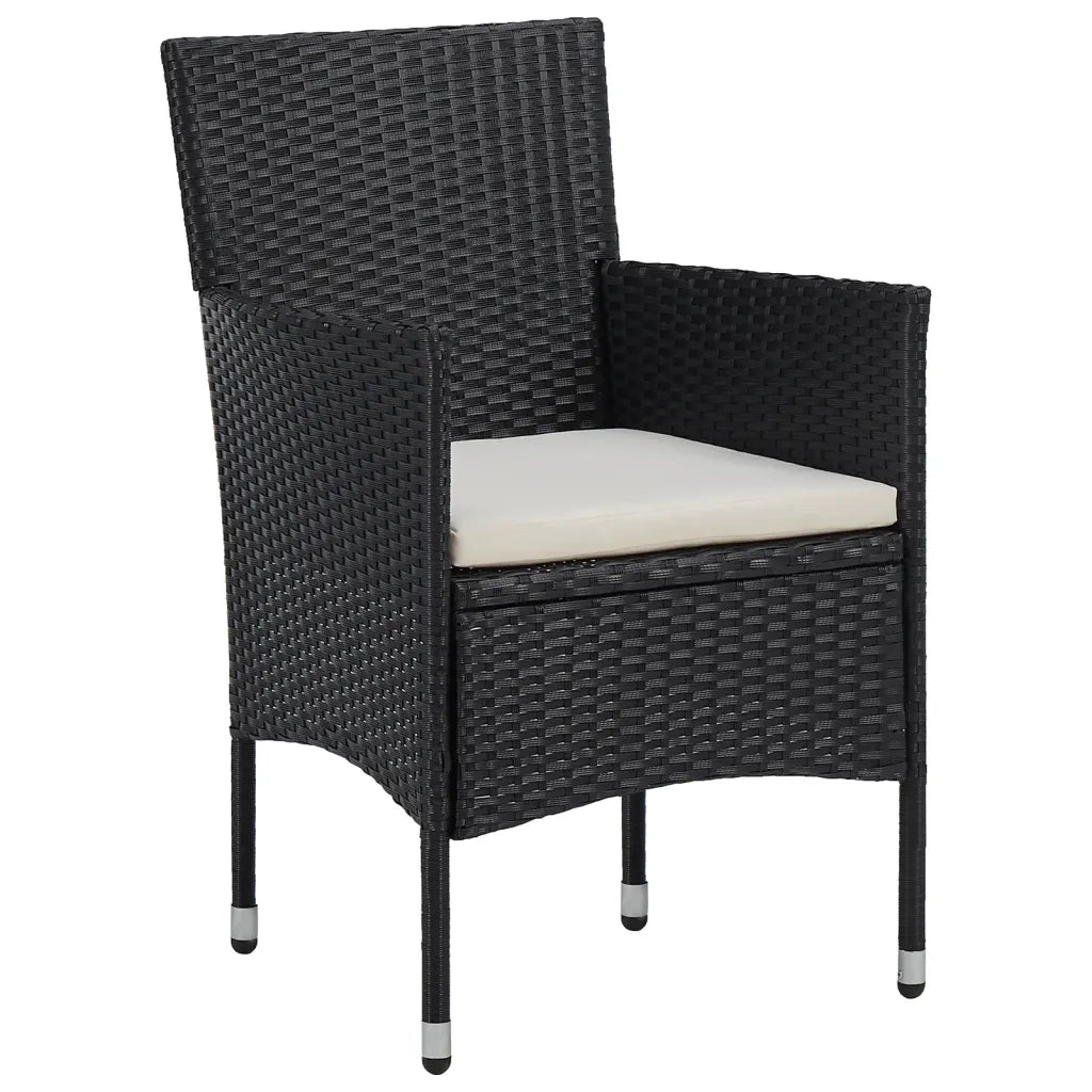 Set Mobili da Pranzo per Giardino 7 pz in Polyrattan Nero 3070751