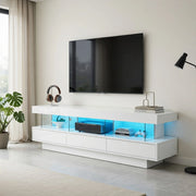 Cassettiera per TV bianca lucida in truciolare lunghezza 160 cm