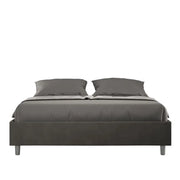 Letto matrimoniale contenitore imbottito 160x210 microfibra grigio Azelia