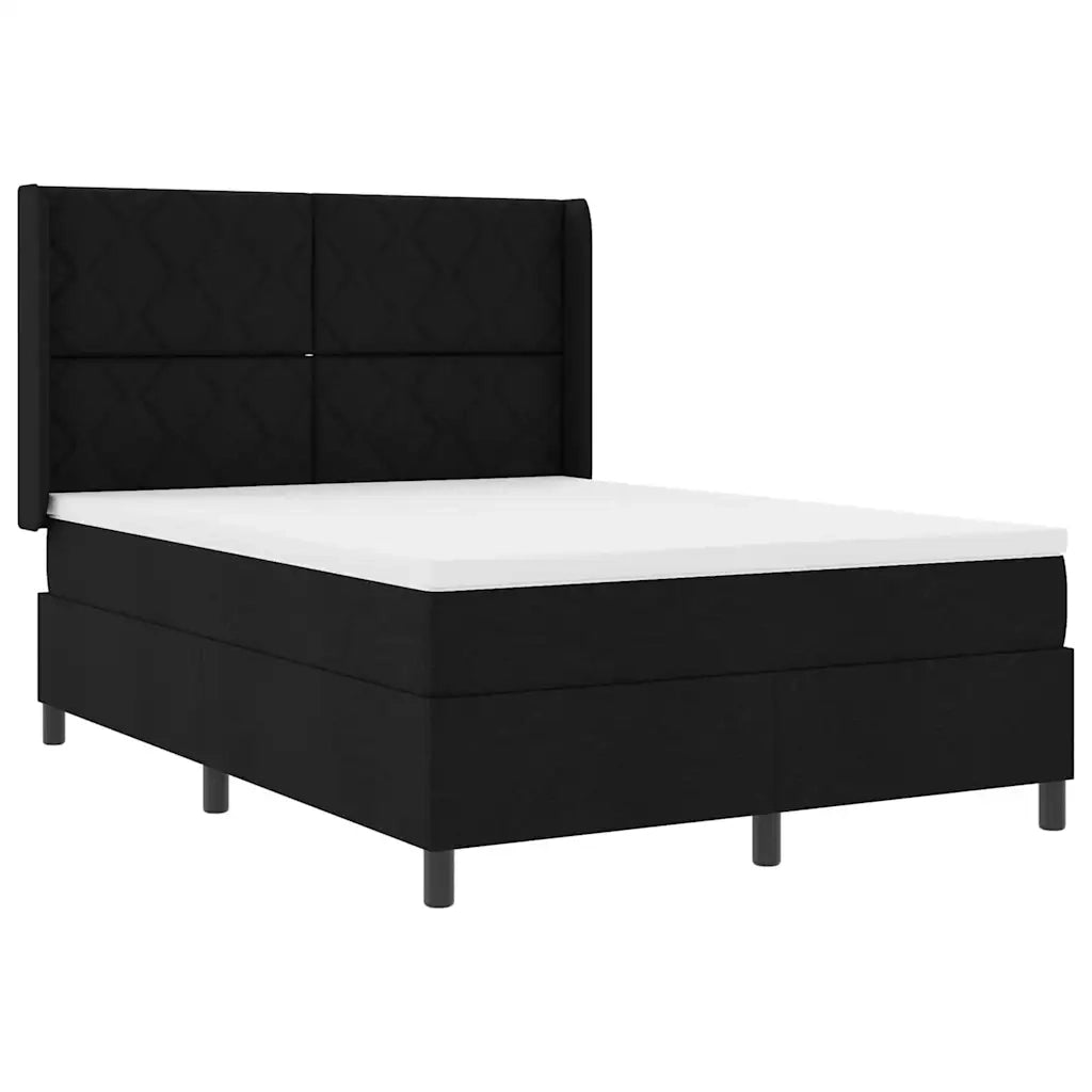 Letto a molle con materasso Nero 200 x 160 cm Tessuto 3341716