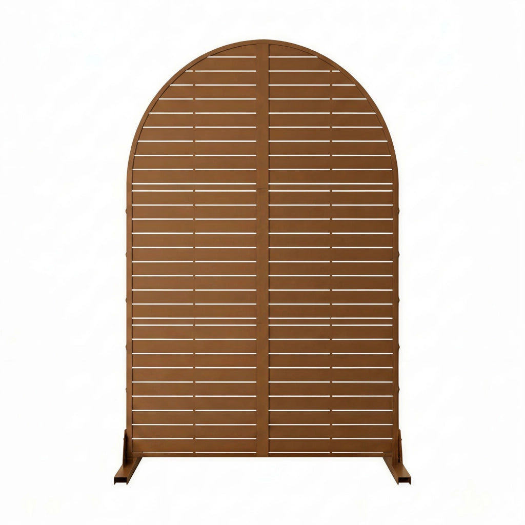 Pannello Divisorio Nodepp Paravento Arcuato in Acciaio 180 x 90 cm - Marrone casa.pro