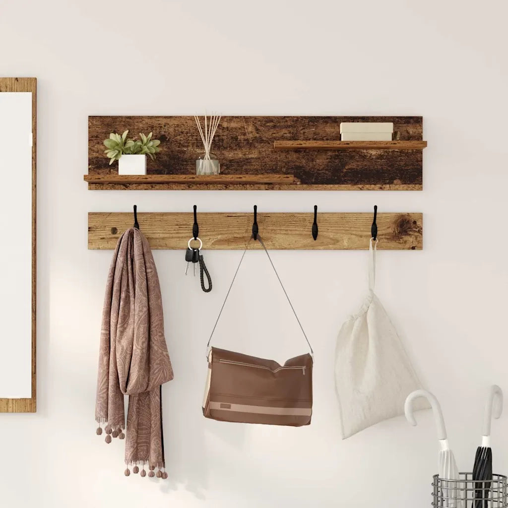 Appendiabiti a muro Legno vecchio 90 x 15 x 36 cm 874425