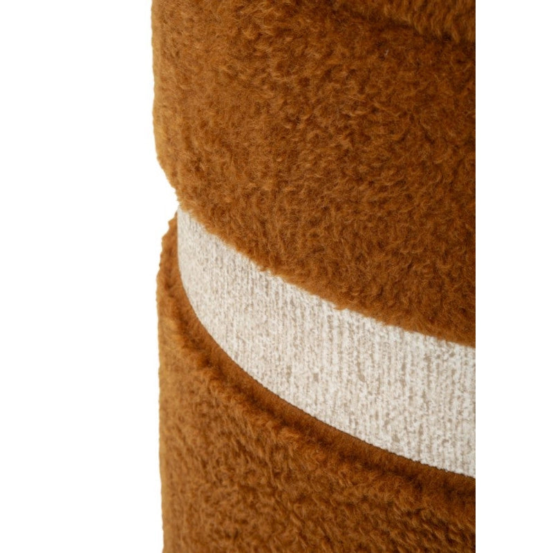 Puff Con Contenitore Saint-moritz Marrone Set 2 Pz cm ø 40x47-32x38