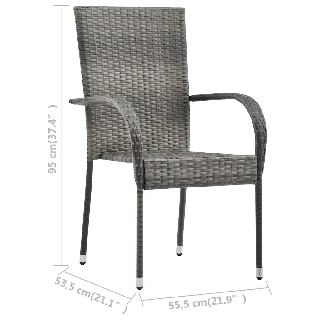 Set Mobili da Pranzo per Giardino 7 pz Grigio 3067879