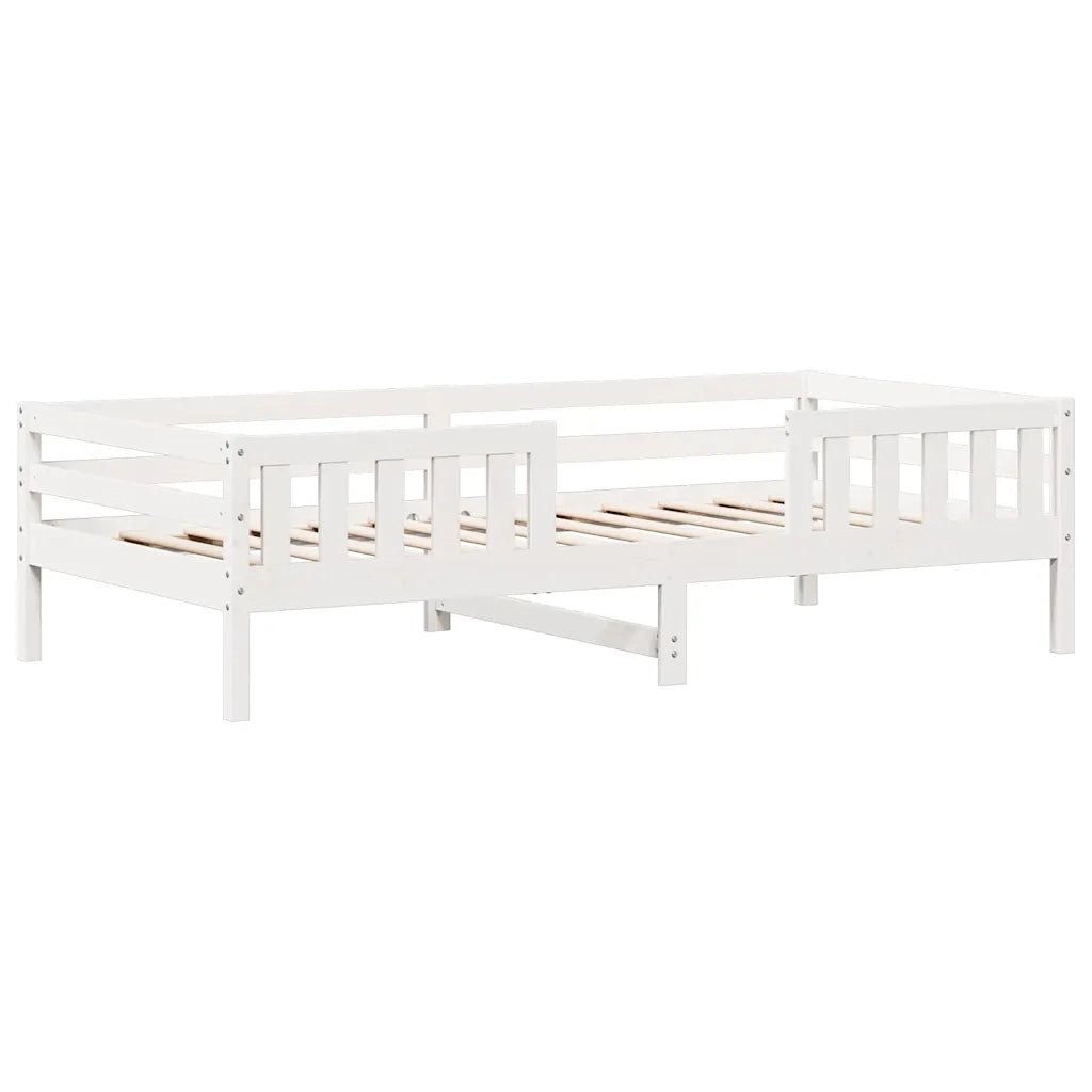 Letto singolo | Letto per adulti | Giroletto senza Materasso Bianco 80x200 cm Legno Massello Pino