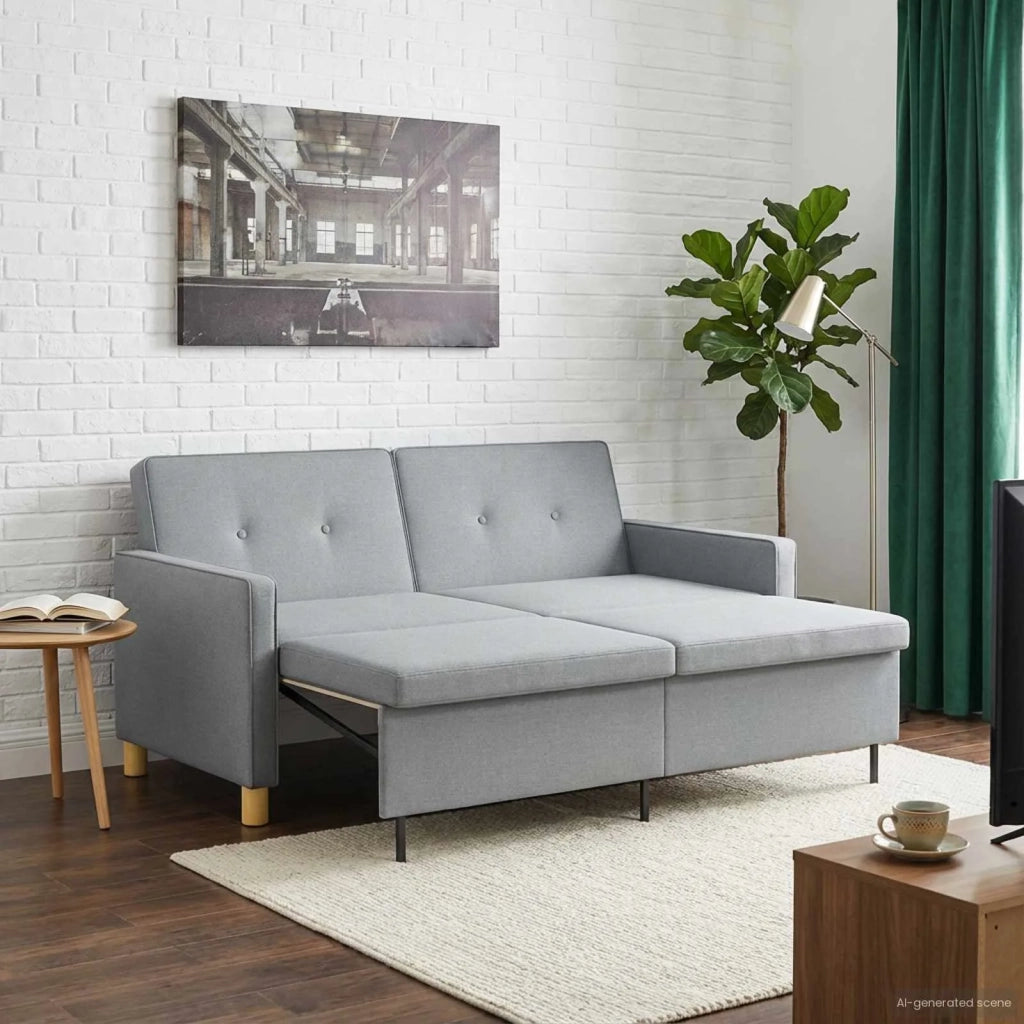 Divano Letto Estraibile Verde chiaro Tessuto 42033338