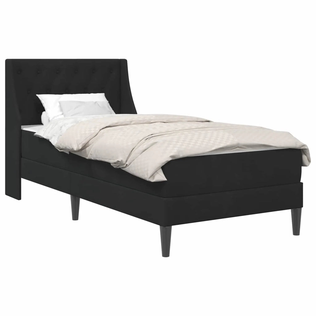 Struttura letto con materasso-Giroletto Nero 100 x 200 cm Velluto 759280
