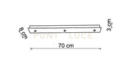 BASE-3RE N base rettangolare 3 luci nero opaco l.70cm