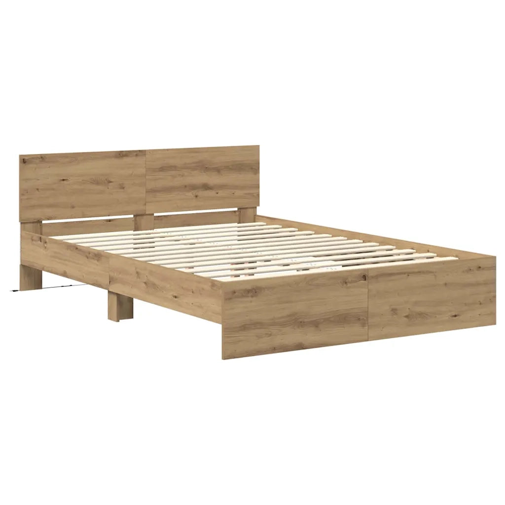 Letto matrimoniale | Letto per adulti | Struttura del letto Rovere artigianale 140 x 190 cm