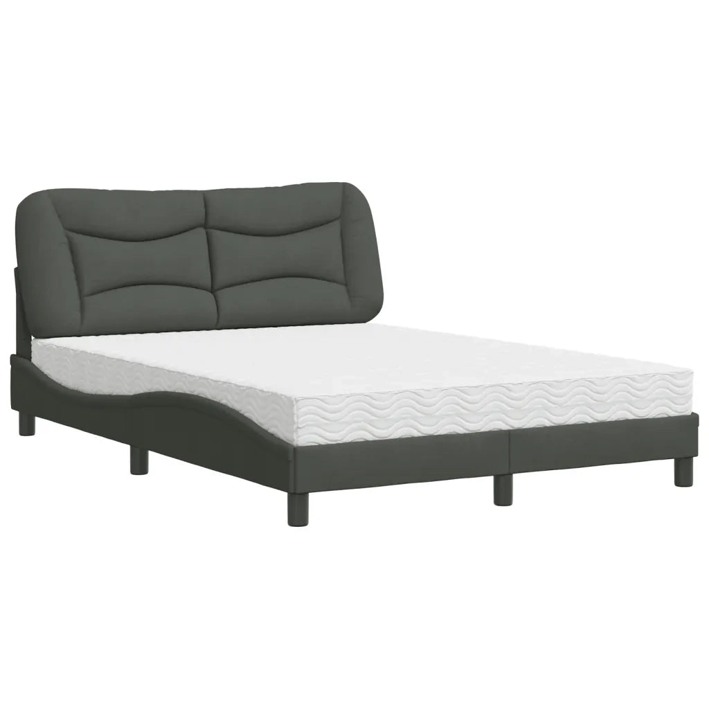 Letto con Materasso Hvar Grigio Scuro 120x200 cm Tessuto