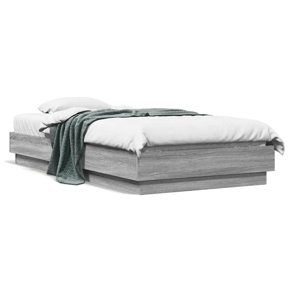 Letto singolo | Letto per adulti | Giroletto Grigio Sonoma 90x190 cm in Legno Multistrato
