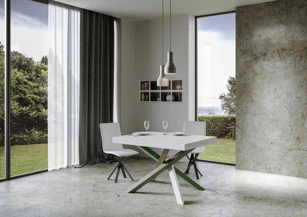 Tavolo Allungabile 140-244x90x77 cm Volantis Bianco Frassino Telaio 4A