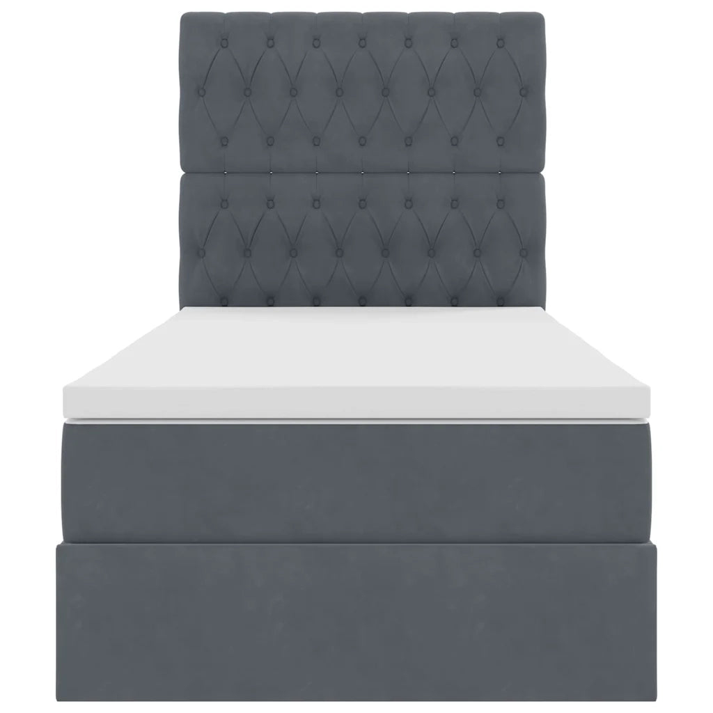 Letto con contenitore e materasso Grigio scuro 90 x 200 cm 3372064