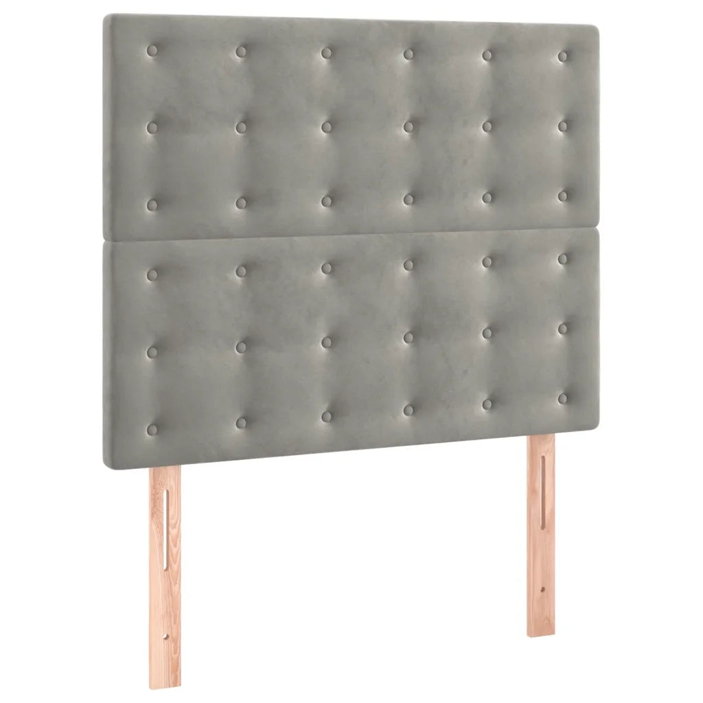 Testiera | Testata Grigio Chiaro 100x5x118/128 cm Velluto