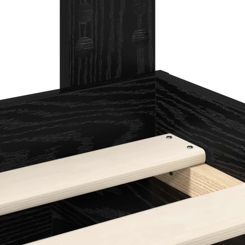 Letto singolo | Letto per adulti | Struttura del letto Nero 100 x 200 cm Pino massello