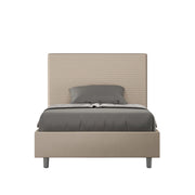BS COM Letto una piazza e mezza contenitore imbottito 110x190 similpelle tortora