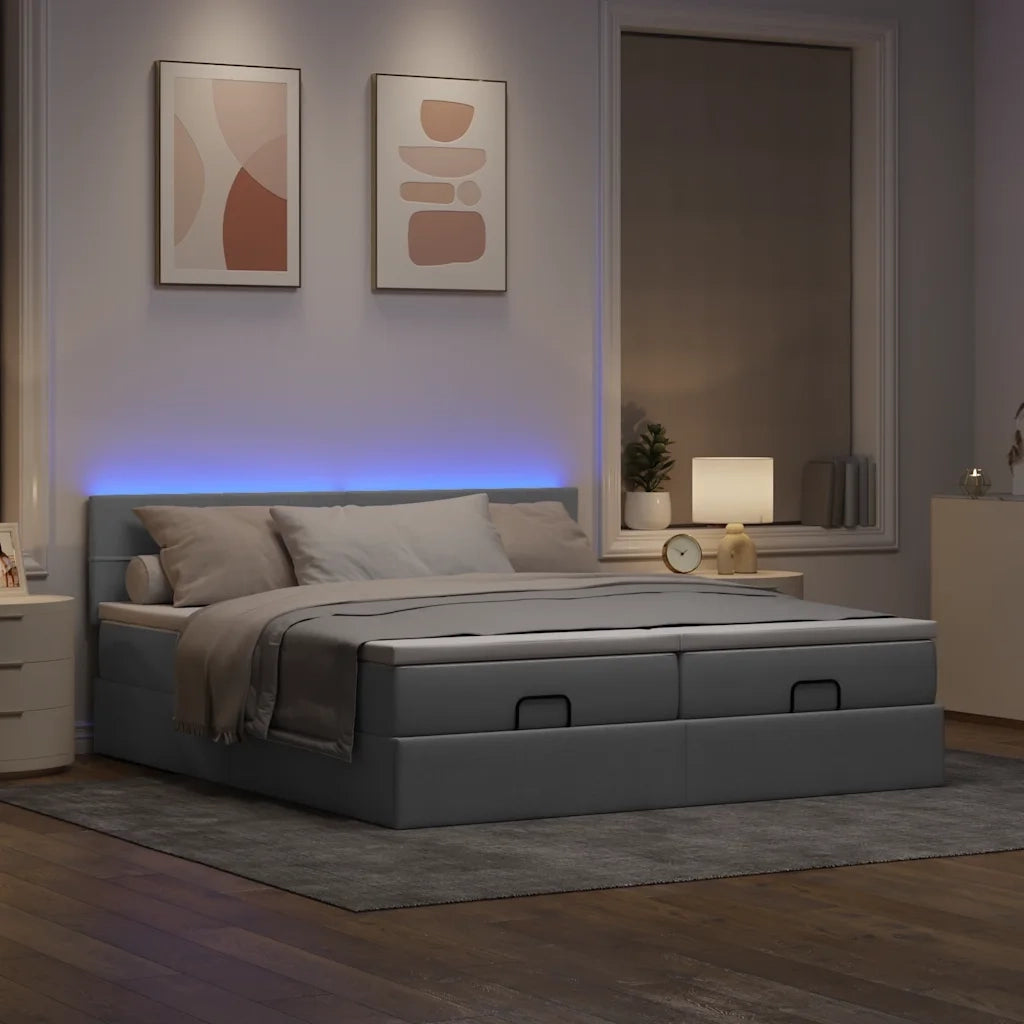 Struttura Letto Pouf con Materassi 180x200 cm in Tessuto 3312843