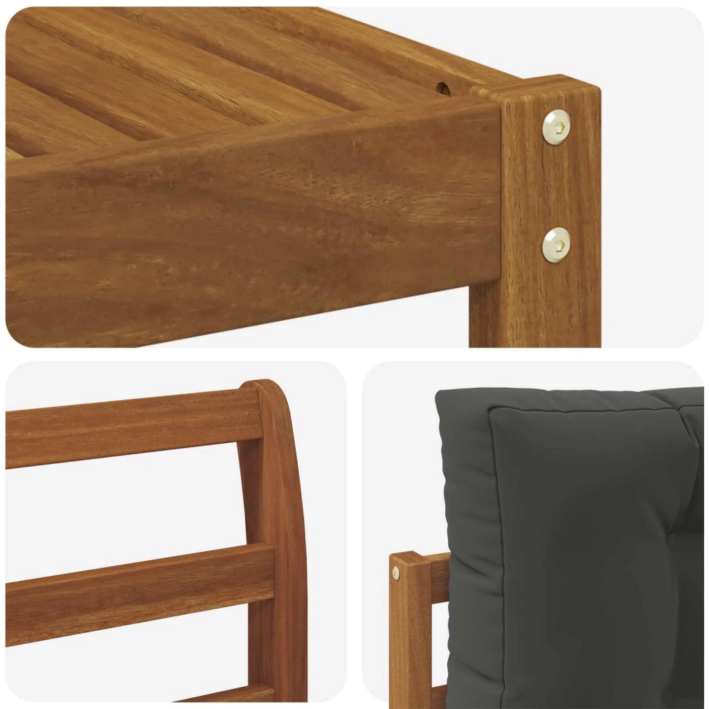 Set di divani da esterno con cuscino 7 pcs Naturale e Antracite 3367895