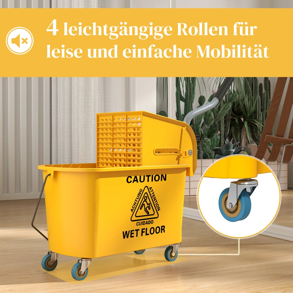 Carrello pulizia 20L con pressa e set scopa, secchio con mocio e ruote ¨C Xylo