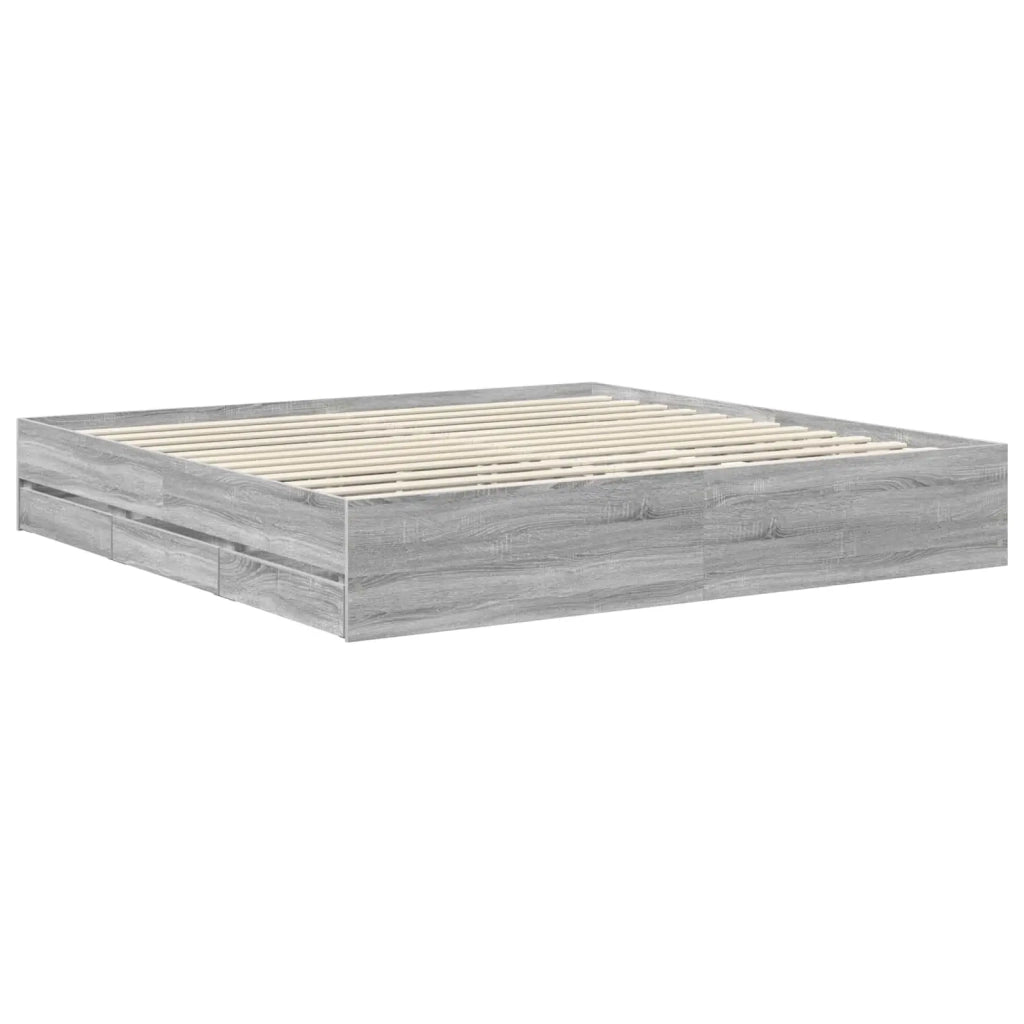 Struttura del letto con cassetto Grigio Sonoma 200 x 200 cm 3412565