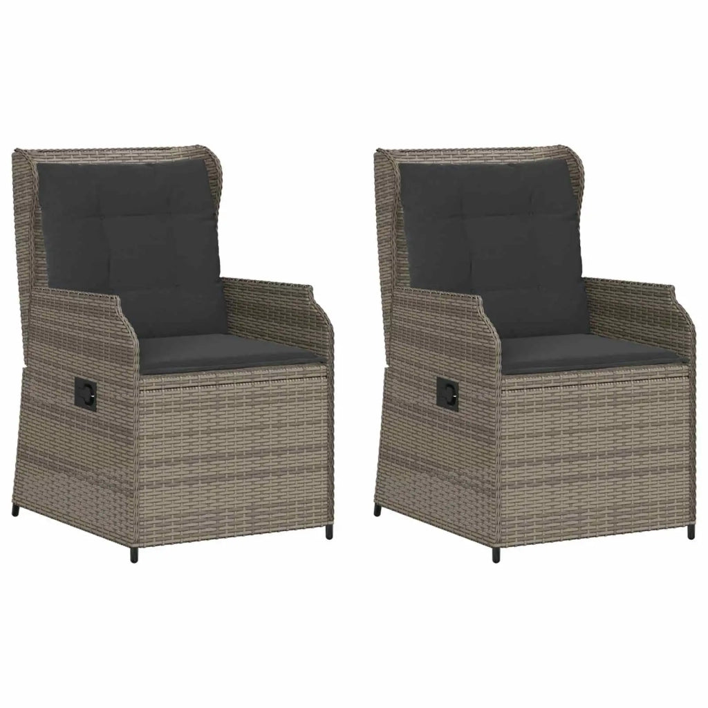 Panchina da giardino 2 pcs Grigio polyrattan 3394487