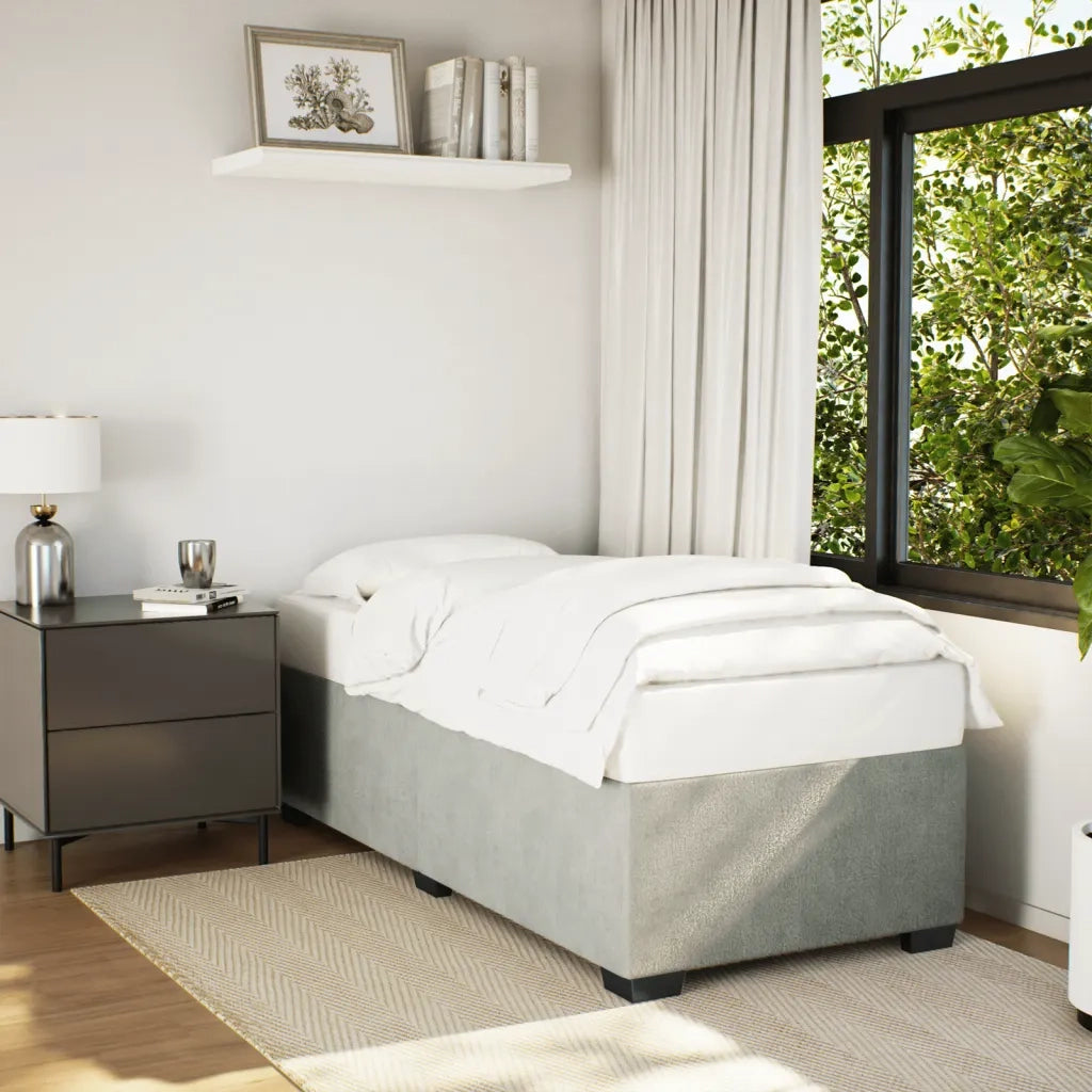 Giroletto senza Materasso Grigio Chiaro 100x200 cm Velluto