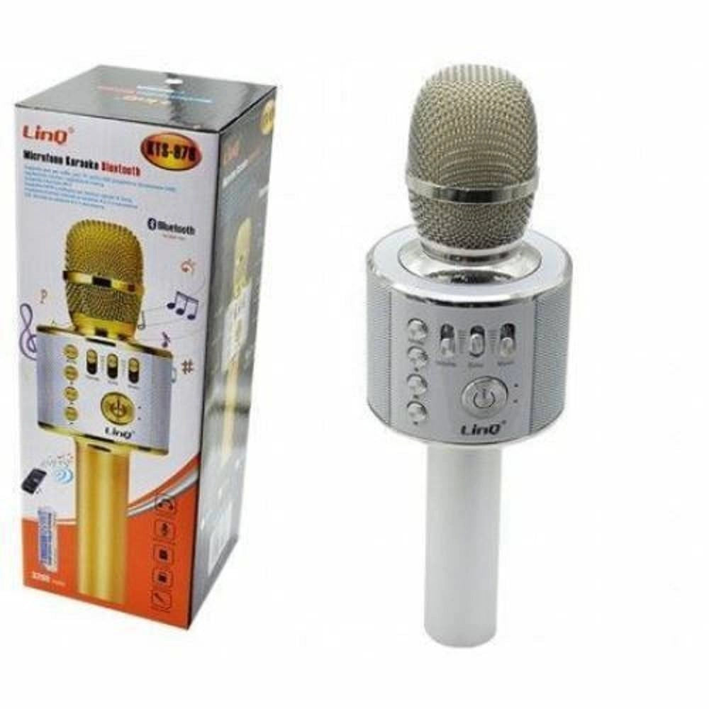 Trade Shop - Microfono Portatile Wireless Bluetooth Karaoke Cassa Integrata Pulsanti Kts-978 -