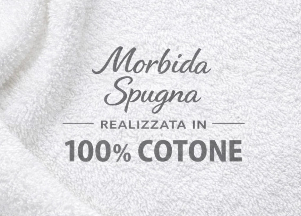 Accappatoio Con Cappuccio In Morbida Spugna Mod. Sophie Tinta Unita - XXXL - Bianco