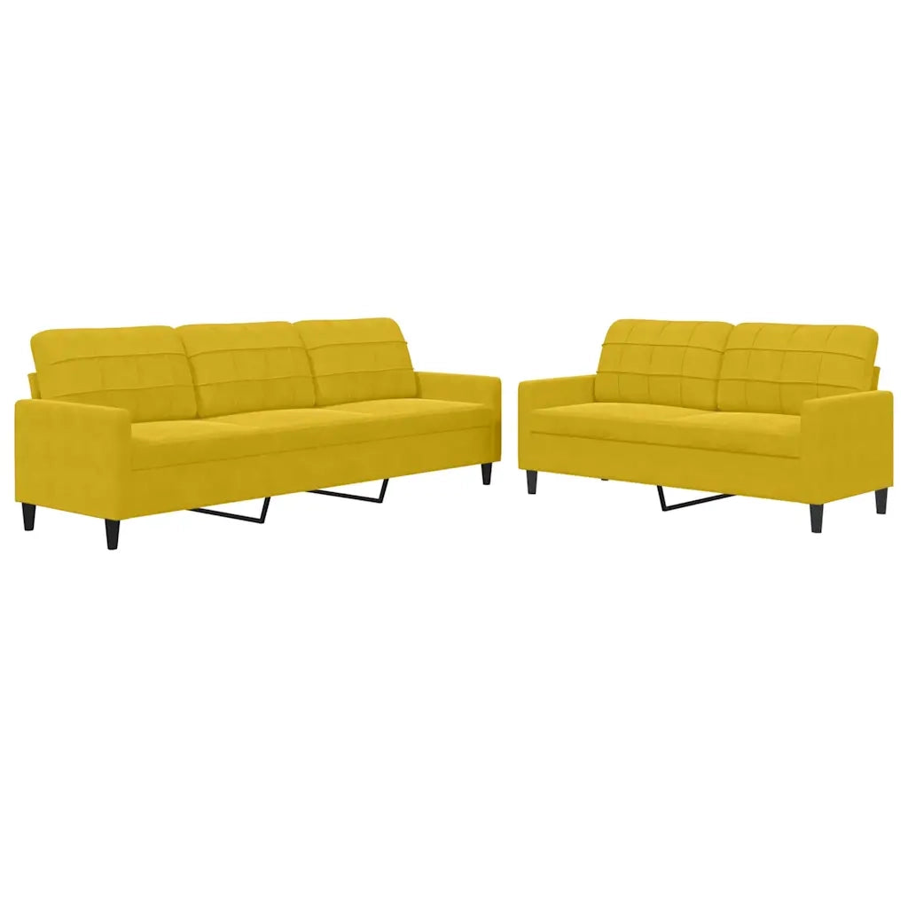 Set di Divani 2 pz con Cuscini giallo in Velluto 3278477