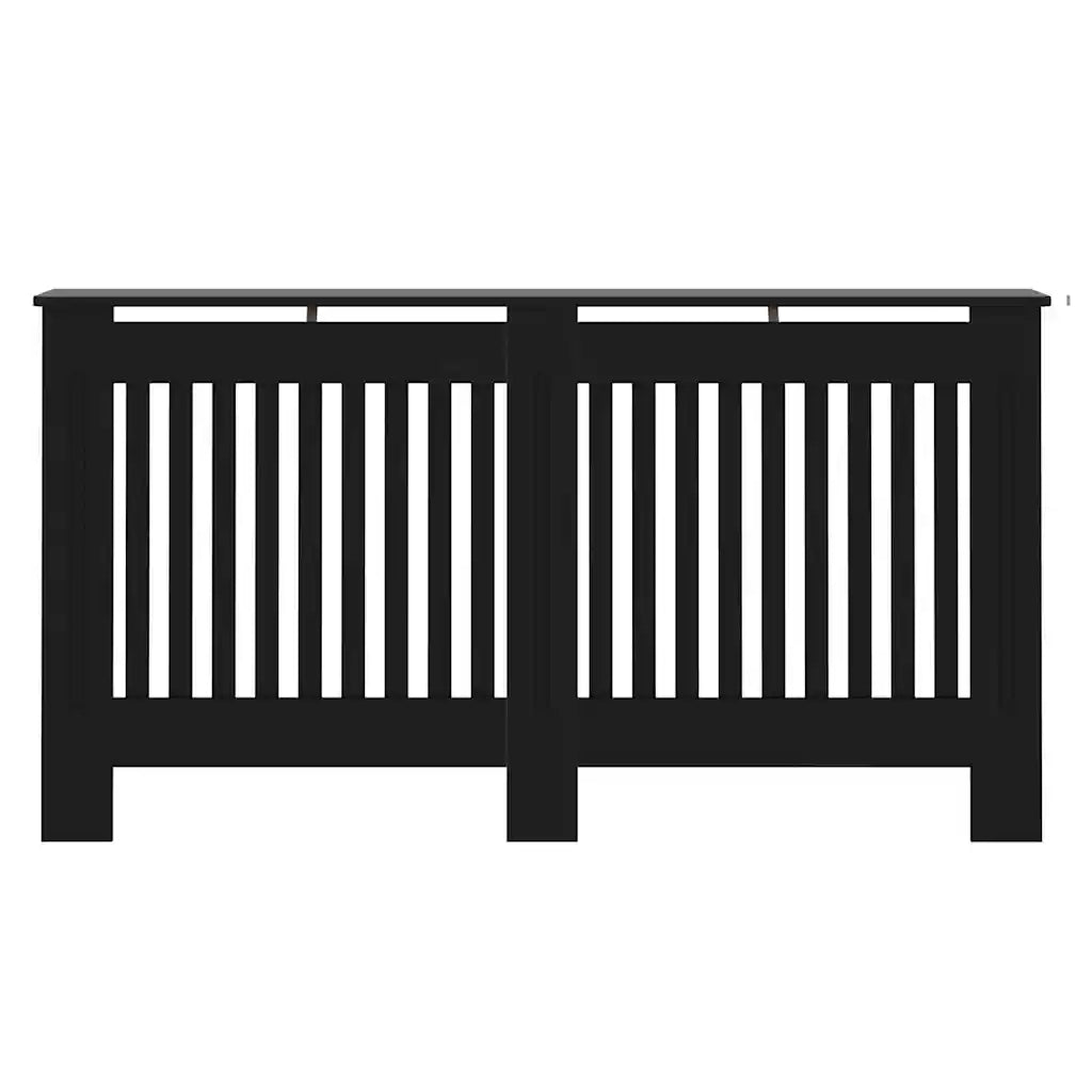Copertura per radiatori 2 pcs Nero 152 x 19 x 81,5cm