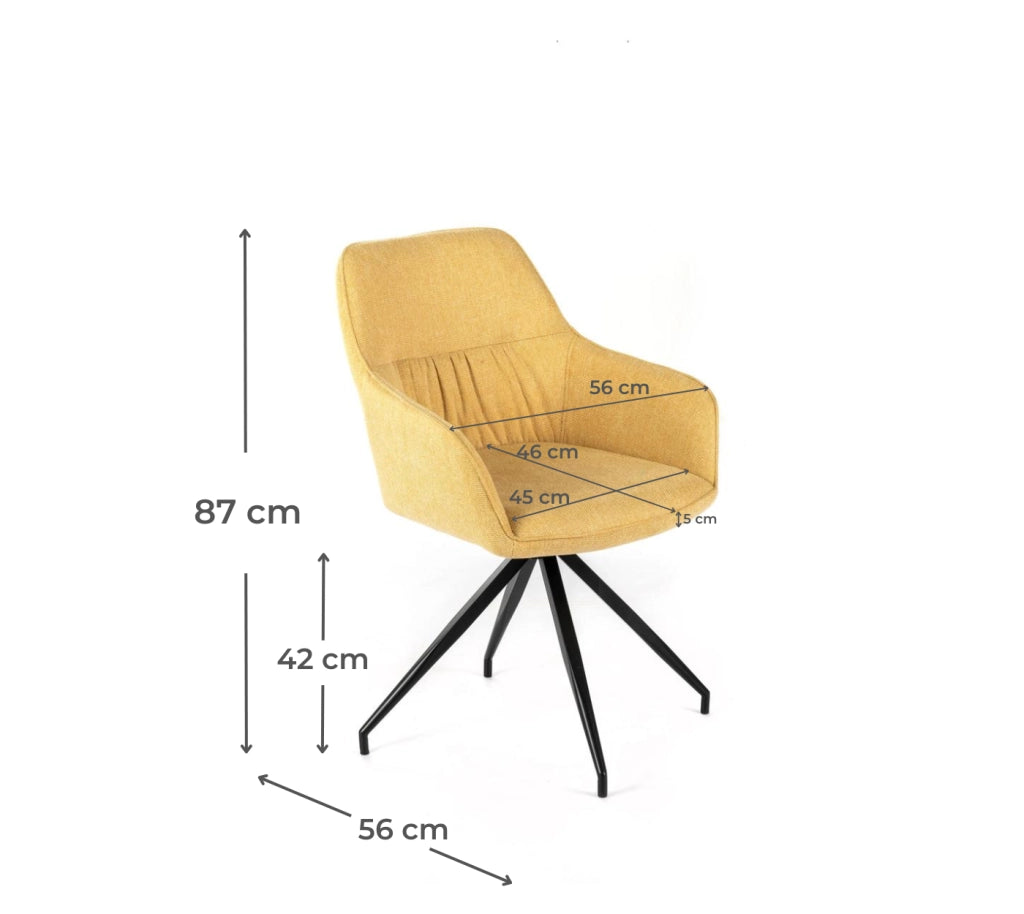4x Sedia in Tessuto 56cm x 56cm H. 87cm