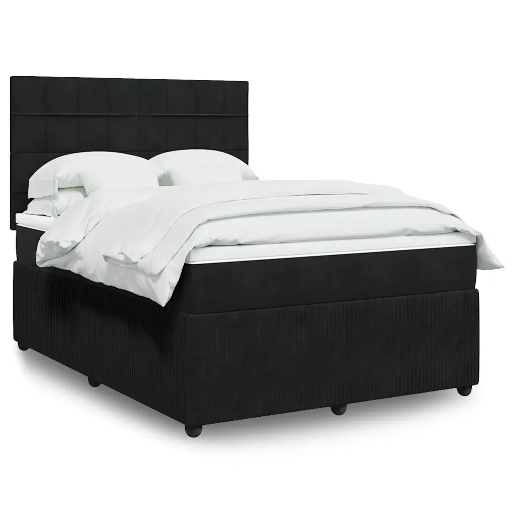 Giroletto a Molle con Materasso Nero 140x190 cm in Velluto 3294636
