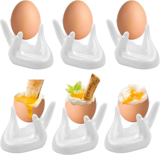 Egg-shaped ceramic utensils - Resistenti al lavastoviglie - 6 pezzi