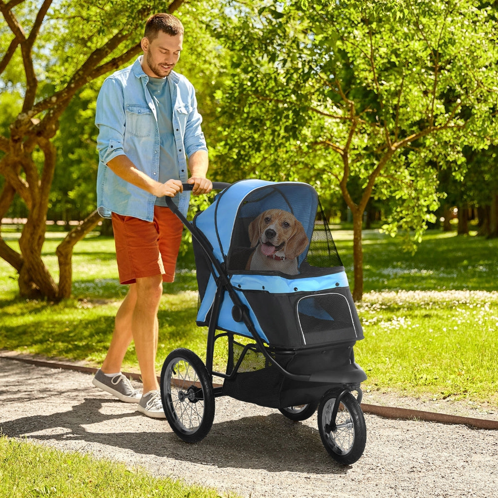 Carrello per cani pieghevole ¨C Minimal ¨C Blu, 111x58x107 cm