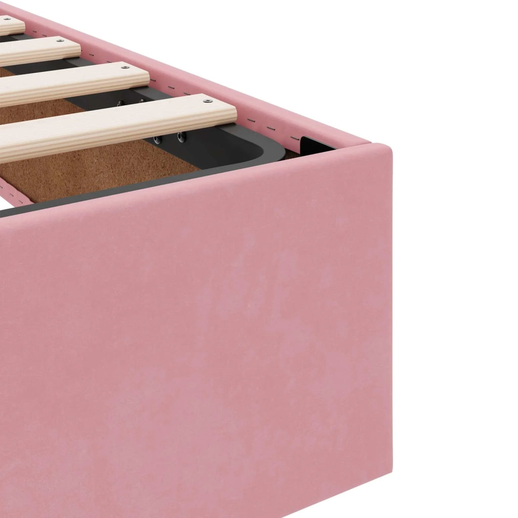Letto ottomano con archiviazione Rosa 120 x 200 cm Velluto 3442873